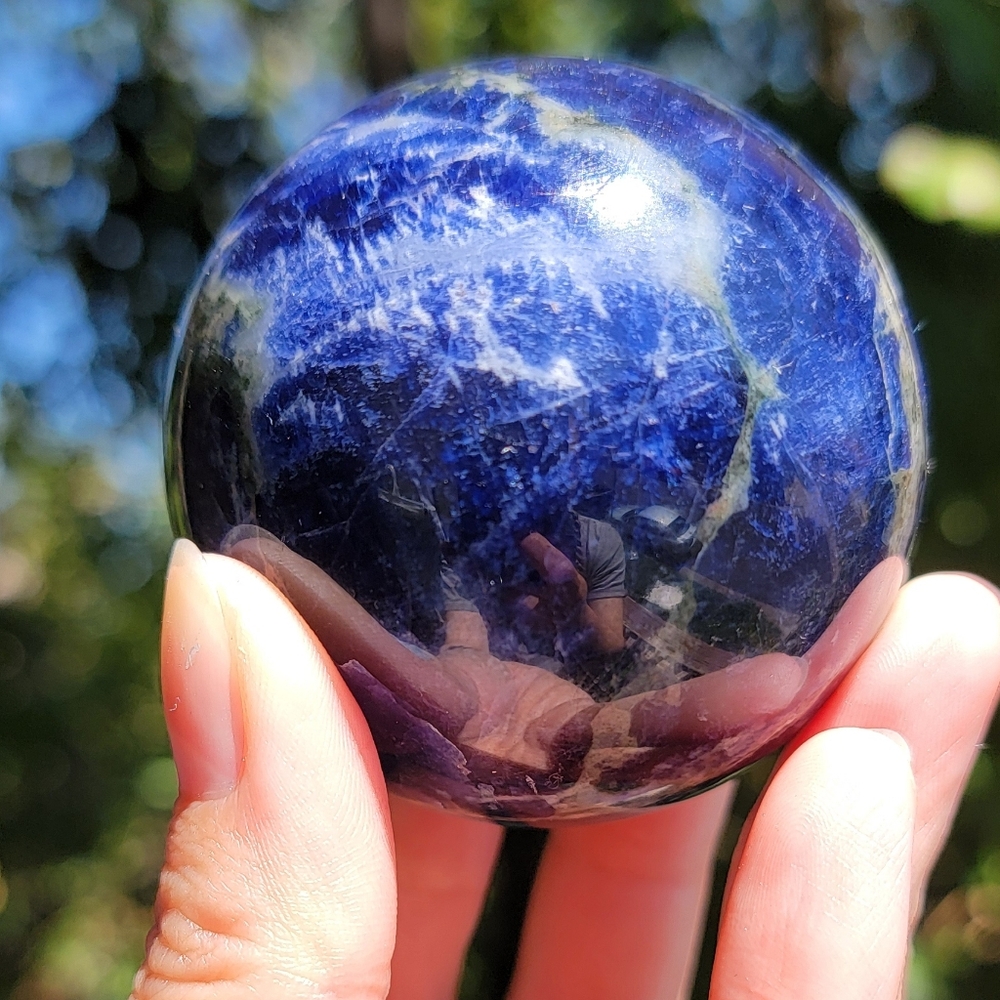 NEW 58MM (2.28") UV REACTIVE SODALITE SPHERE
